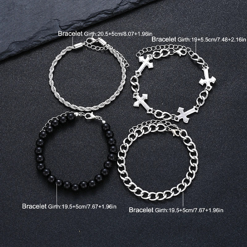 4 Pcs Stainless Steel Bracelet